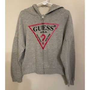 Guess Kids Girl Zipper Sweatshirt Hoodie, Size Youth Small, Size 7-8